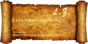 Leitinger Zalán névjegykártya